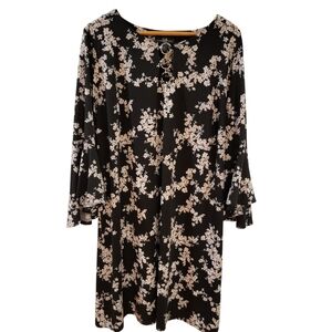 AGB‎ Floral Dress Black Ivory Size 2X